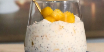 Receita das Papas de Aveia com Iogurte e Manga