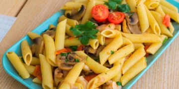 Receita da Salada de Camarão e Cogumelos