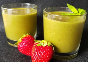 Receita do Smoothie de Espinafre com Morango e Banana