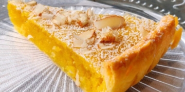 Receita deliciosa da Tarte de Grão-de-Bico e Amêndoa