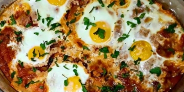 Receita muito simples de Ovos Escalfados em Tomatada