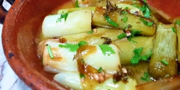 Receita de Alho Francês Estufado