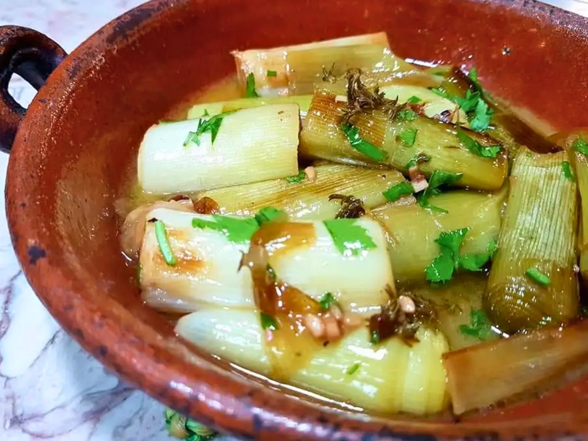Receita de Alho Francês Estufado