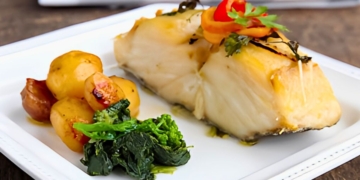 Receita de Bacalhau Assado no Forno com Batatinhas e Chalotas