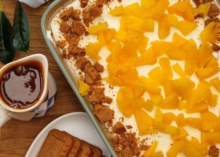 Receita simples de Pavê de pêssego