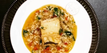 Receita tradicional de Arroz de Bacalhau