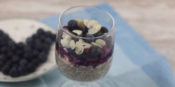 Receita de Pudim de Chia e Mirtilos