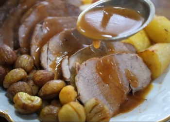 Receita de Vitela assada no forno com castanhas
