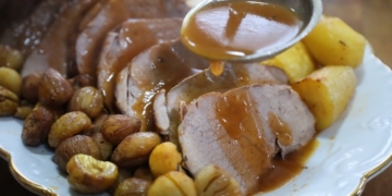 Receita de Vitela assada no forno com castanhas
