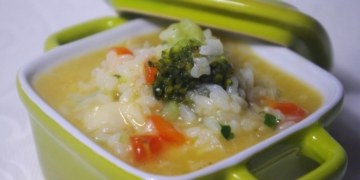 Receita de Arroz de Bacalhau e Brócolos