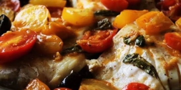 Receita de Bacalhau na Frigideira com tomate cereja