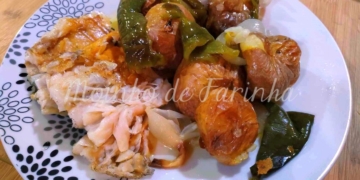 Receita de Bacalhau com Batata e pimentos na Air Fryer