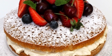 Receita de Bolo de amêndoa e Creme de mascarpone