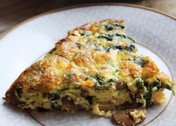 Receita de Quiche de Espinafres e Cogumelos, sem base