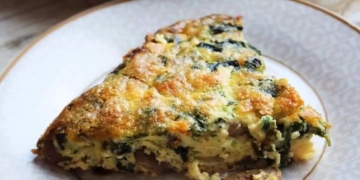 Receita de Quiche de Espinafres e Cogumelos, sem base