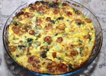 Receita de Quiche de Frango e Espinafres