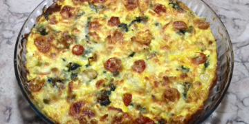 Receita de Quiche de Frango e Espinafres