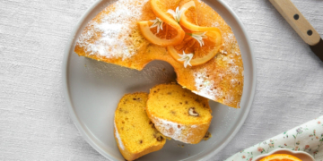 Receita de Bolo de laranja cenoura e noz