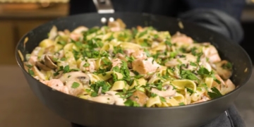 Receita fácil de Salmão com Natas e Cogumelos